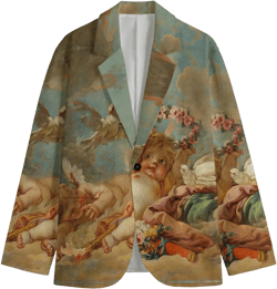 Cherub Blazer Cotton Sport Coat Baroque Jacket Goth Streetwear Haute Couture Luxury Rococo Mens Cupid Angel Putti