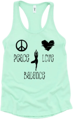 PEACE LOVE BALANCE  / Les Mills Body Balance Tank Top / Women&#39;s Racerback Tank / Yoga Shirt
