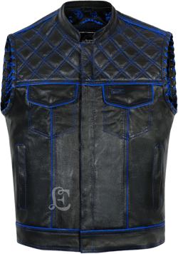 Leather Denim Vest Men Vest, Handmade Leather Vest, Biker vest Motorcycle vest men Men’s braided vest