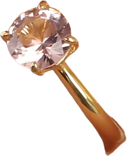 Morganite Solitaire Silver Ring, 14K Gold Round Cut, Minimalist Wedding Band Ring, Solitaire Engagement Ring, Morganite Solitarie Ring