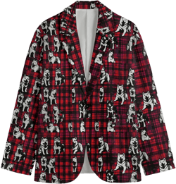 Lumberjack Akita Tartan Plaid Red Dog Blazer, Men&#39;s Cotton Blazer, Sport Coat, Smoking Jacket, Dinner Jacket, Plus Sizes, Designer Luxury