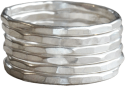Sterling Silver Hammered Stacking Ring // Solid .925 Sterling Silver Stacking Rings //Silver Stackable Rings