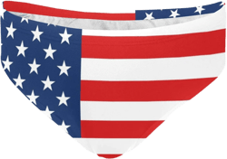 American Flag Men Swim Briefs, USA Patriotic Stars and Stripes Red White Blue 80s 4th of July Swimming Trunks Suit Swimsuit Bikini Swimwear
