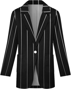 Women&#39;s Madison Ave Black & Silver Pinstripe Sophisticated Event Function Blazer Jacket