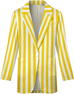 Women's Madison Avenue Yellow & White Pinstripe Spring Pattern Design Print Blazer Jacket