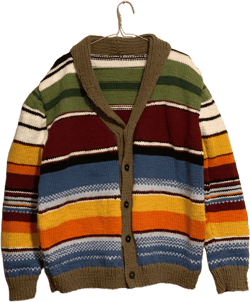 Hand Knitted Cardigan - Multicolored Striped Unisex Sweater with Buttons for Men and Women - Customization & Personalization Available