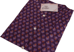 Tunic Dark Purple Ethnic Print Pure Cotton Short Tunic  Kurta for Women Casual wear Workwear Formals Indo Western woman Summer Indian Top