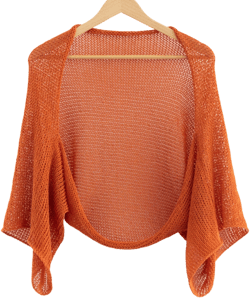 Orange open cardigan summer knitted shrug crochet sheer bolero lace cotton sweater women beach shrug plus size wrap coverup handmade jacket