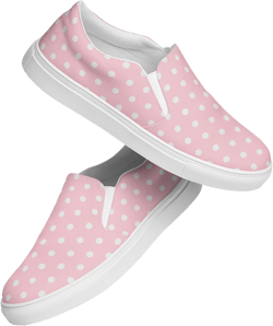 Pink Polka Dot Women’s slip-on canvas shoes,slip-on comfort sneakers, stylish summer sneakers, slip on slip off shoes to treat your feet