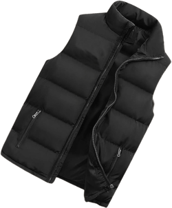 Men&#39;s Puffer Winter Vest | Stand-up Collar Sleeveless Jacket | Lightweight Zipper Down Outerwear | Perfect for Cold Days