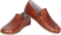 MEN Barefoot Brown Leather Handmade Classic Yemeni Shoes, Natural, Colorful, Slip-On