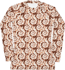 Tie Dye Swirl Twirls Printed Rash Guard, Fitness Rash Guard, Long Sleeve Yoga Workout Rash Guard, Jiu Jitsu BJJ Women Activewear, MMA Guard