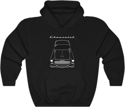 Chevrolet 150 Utility Sedan 1955 Multi color Hoodie Chevy Hooded Sweatshirt Car Hoodies Gifts for Car Enthusiasts Cars Gift