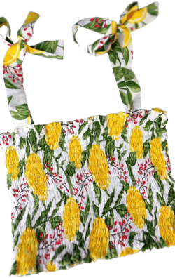Lemon and oranges stretchy tube tops - Lemon crop top