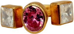 White Topaz And Pink Topaz Silver Ring, Topaz Jewelry, Rings For Women, Gifts For Mom, Handmade Jewelry, Multi Stone Ring, Unique Jewelry