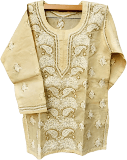 Elevate your style| Woman cotton kurta |Floral motif tunic| Short top tunic| Lucknow Chikankari kurti |Indian tunic for summer|S - XXXL size