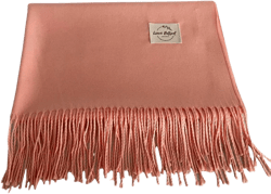 Pink Peach Cashmere Blend Scarf| Extra Large Shawl| Cashmere Wrap| Gift for Grandmother | Salmon Scarf| Winter Gift| Holiday Gift