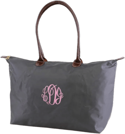 Monogrammed Nylon Tote, Personalized Large Nylon Bag, Monogrammed Nylon Handbag, Travel Bag, Tote Bag