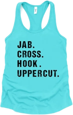 JAB CROSS HOOK Uppercut / Body Combat Soft Racerback Tank / Kickboxing Shirt for Women