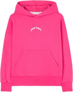 Palm Angels Women's Pink Curved Logo Hoodie