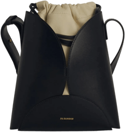 Jil Sander Women's Black 'Curve' Leather Crossbody Bag
