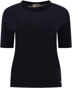 Herno Women's Black Knit Crew Neck T-Shirt