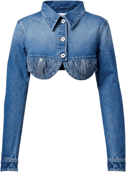 Jean Paul Gaultier Women's Blue Cropped Denim Jacket