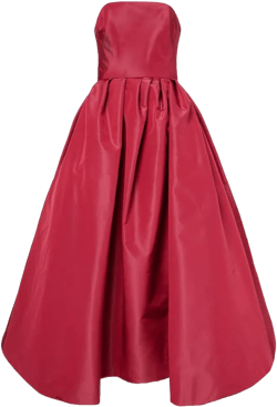 Carolina Herrera Women's Red Strapless Belted Silk Cocktail Dress
