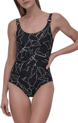 DKNY Women's Black Starburst One-Piece Swimsuit