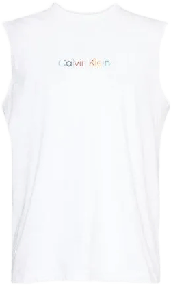 Calvin Klein Men's White Pride Lounge Cotton-Jersey Muscle Tank Top