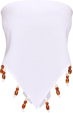 White Beaded Pointed Bandeau