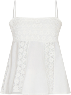White Crochet Side Detail Top
