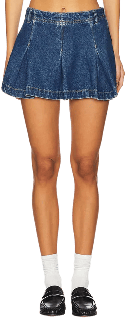 Madison Ave Denim Mini Skirt Free People