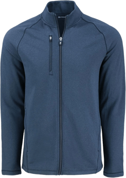 Cutter & Buck Peshastin Eco Fleece Recycled Mens Full Zip Jacket Navy Blue Heather X-Large
