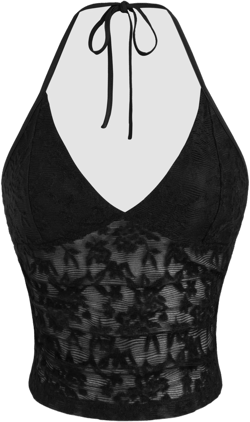 Lace Halter Neckline Floral Cami Top