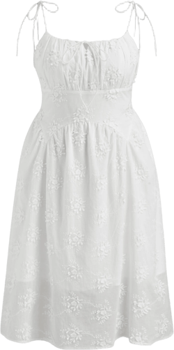 Cotton Scoop Neckline Floral Knotted Maxi Dress Curve & Plus