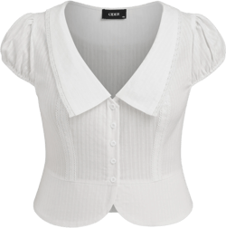 Broderie Anglaise Cotton Short Sleeve Blouse Curve & Plus