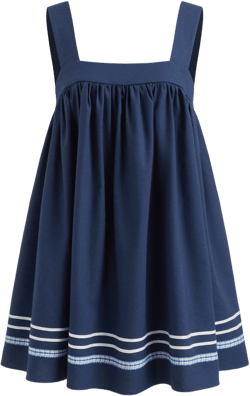 Linen-blend Square Neck Ruffle Hem Criss Cross Mini Dress
