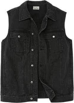 Liberty Blues by KingSize Men's Big & Tall Denim Vest - 3XL, Black Denim