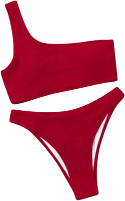2024 Women's Ribbed Bikini Sets Sexy Solid One Shoulder Top with High Waist Two Piece Bathing Suit Thong Brazilian Swimsuits