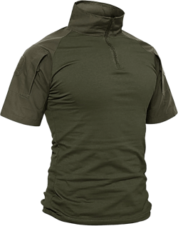 TACVASEN Men's Tactical Shirt Short Sleeve Combat Shirt 1/4 Zip with Pockets Military Army Paintball Airsoft Breathable