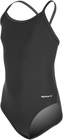 Sporti Thin Strap Girls' Athletic One-Piece Swimsuit – Multi Color Competitive Bathing Suit Swimwear for Youth Swimmers
