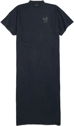 Women's Balenciaga Nail Polish Maxi T-shirt Dress in Faded Black