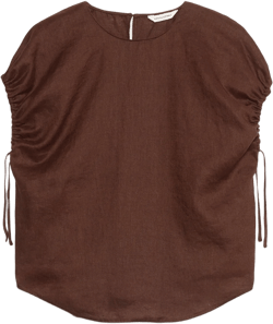 Oversized Linen Cinch Top