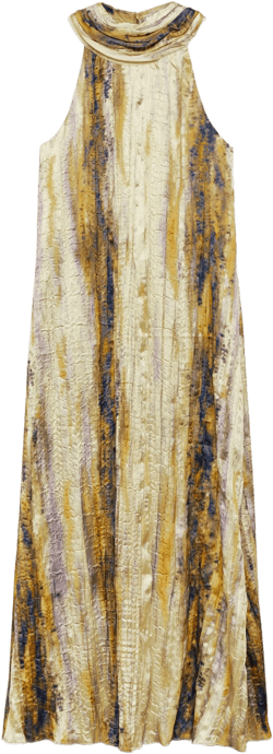 Long satin textured dress