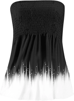 Women's Tube Tops Smocked Ruffled Print Tops Off Shoulder Strapless Bandeau T-Shirt Sexy Beach Sleeveless Shirts : Clothing, Shoes & Jewelry