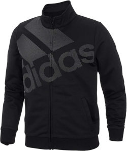 adidas Big Girls Tricot Logo Full-Zip Long Sleeve Track Jacket - Black (X-Large 16)