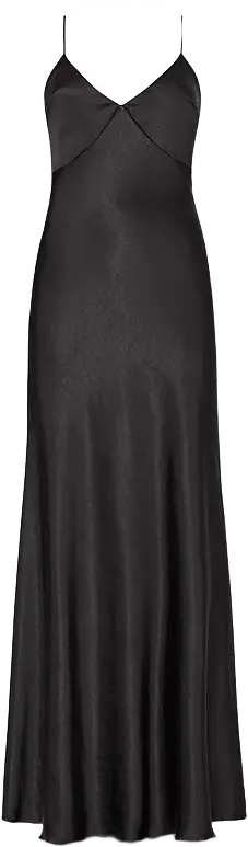 MILLY Addie Hammered Satin Slip Dress
