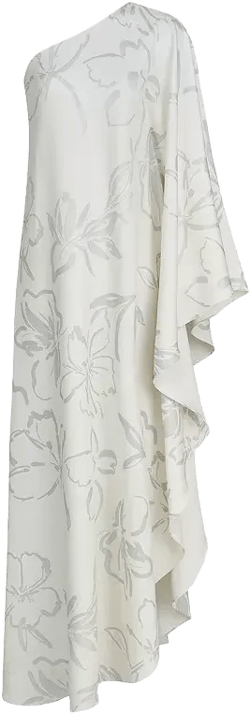 HALSTON Nevean Floral Crepe Caftan Dress