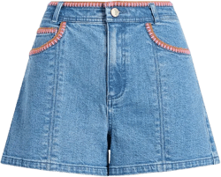 Cinq à Sept Crochet Ceil Shorts in Blue Haze/Carnation 